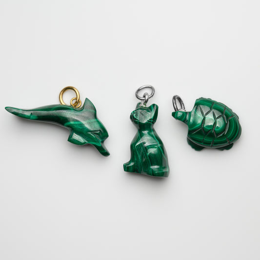 Malachit Tier Anhänger