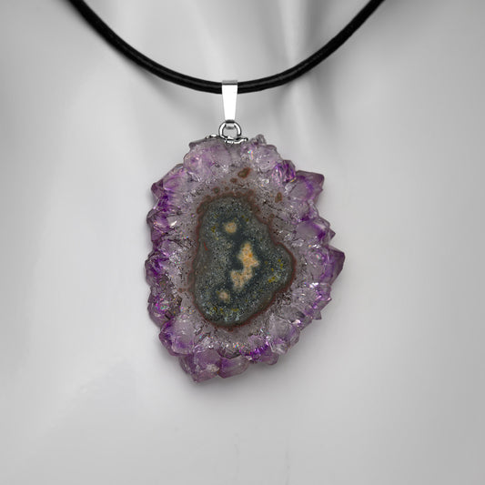 Amethyst Stalaktit Scheibe Anhänger
