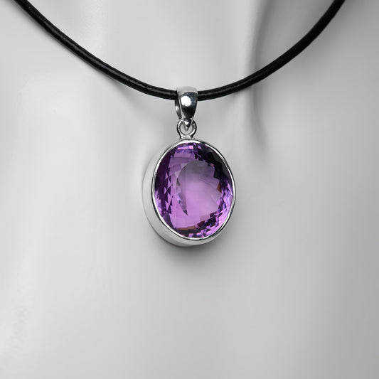 Amethyst Anhänger facettiert 925 Sterling Silber