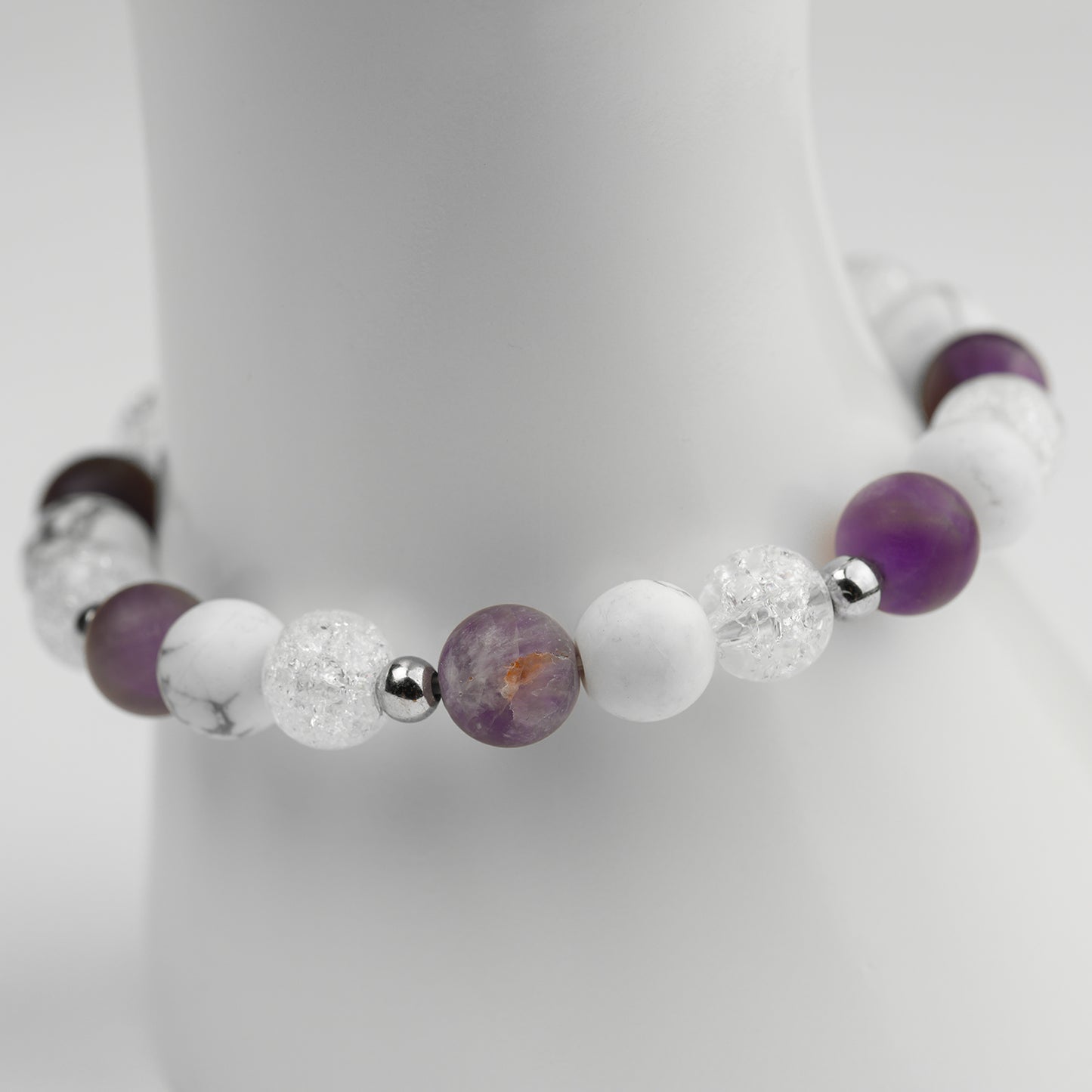 Edelstein Armbänder Cracked Bergkristall Howlith + Rosenquarz Obsidian Sodalith Amethyst Jaspis