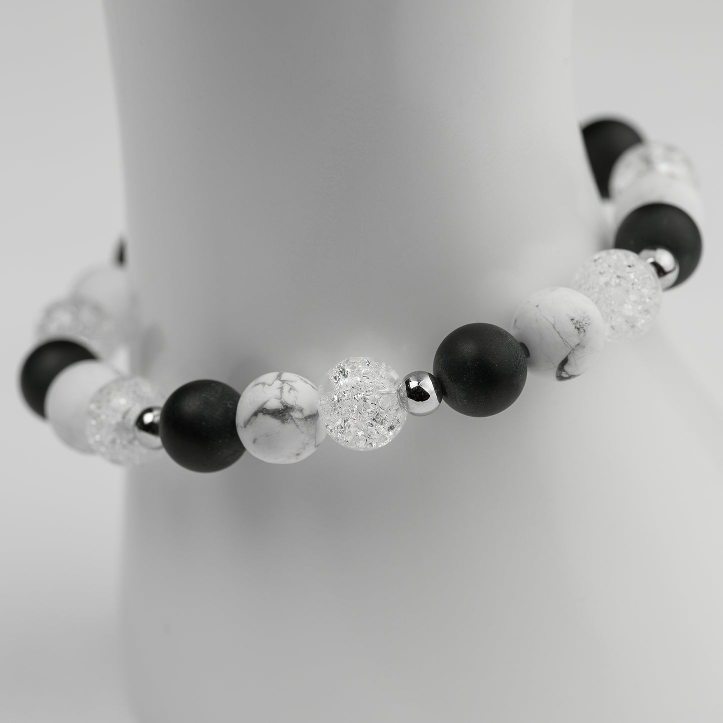 Edelstein Armbänder Cracked Bergkristall Howlith + Rosenquarz Obsidian Sodalith Amethyst Jaspis