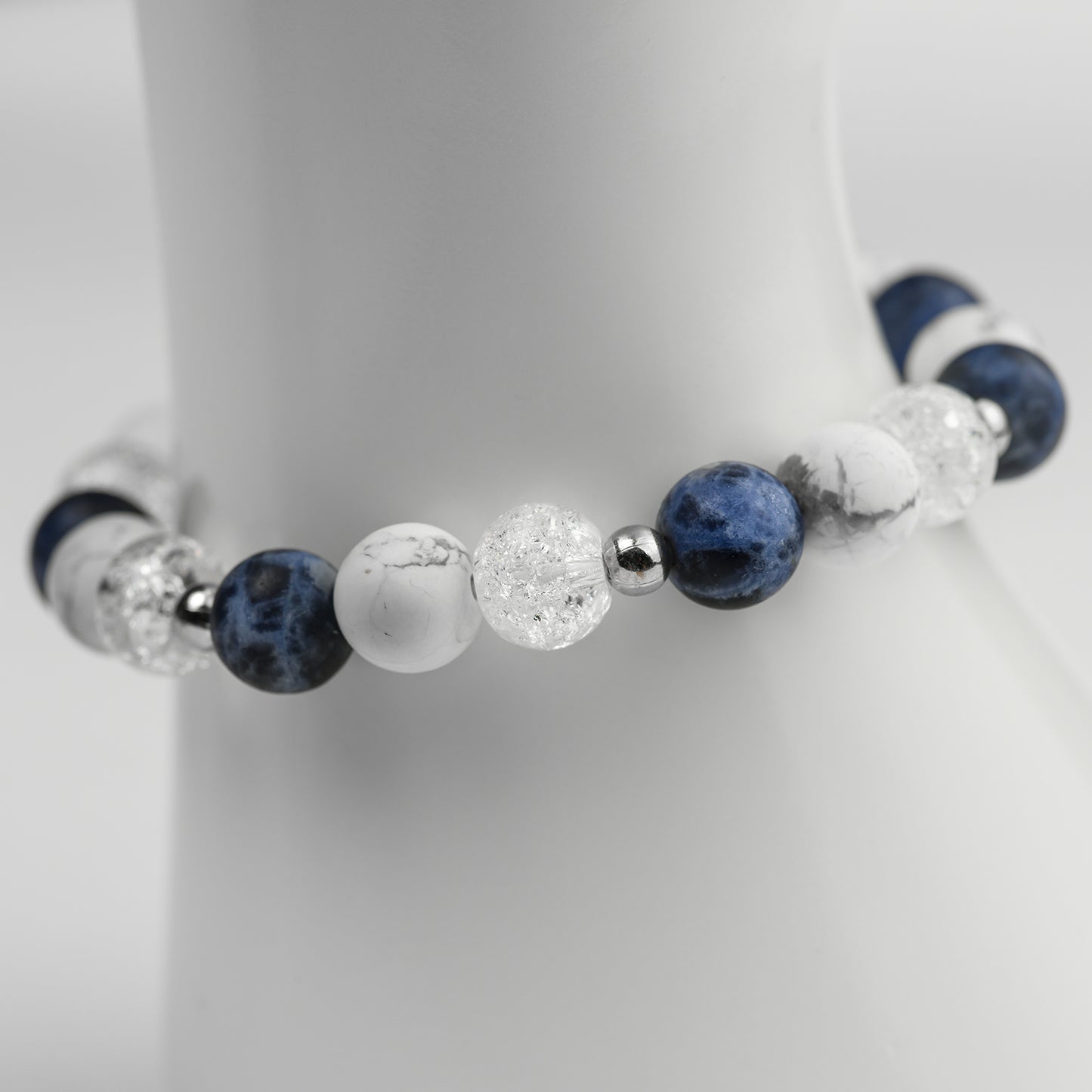 Edelstein Armbänder Cracked Bergkristall Howlith + Rosenquarz Obsidian Sodalith Amethyst Jaspis