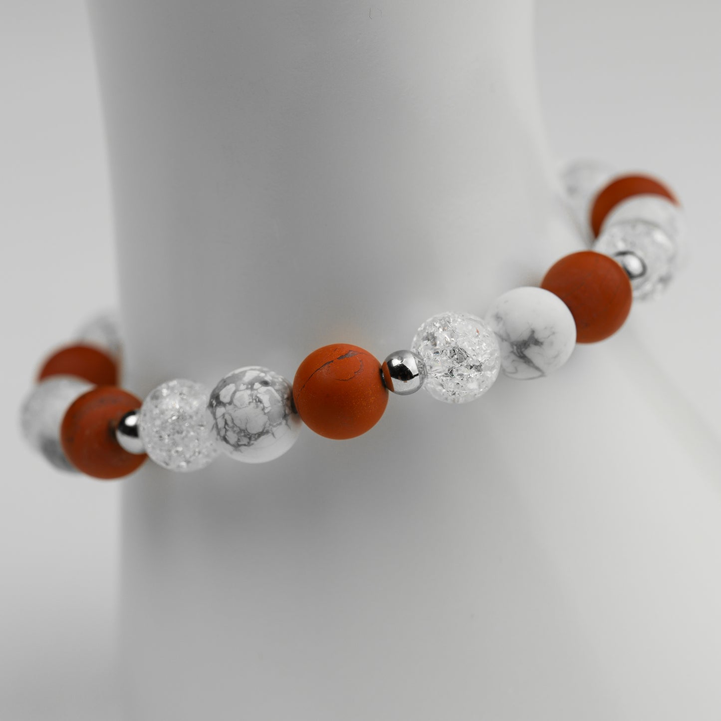 Edelstein Armbänder Cracked Bergkristall Howlith + Rosenquarz Obsidian Sodalith Amethyst Jaspis