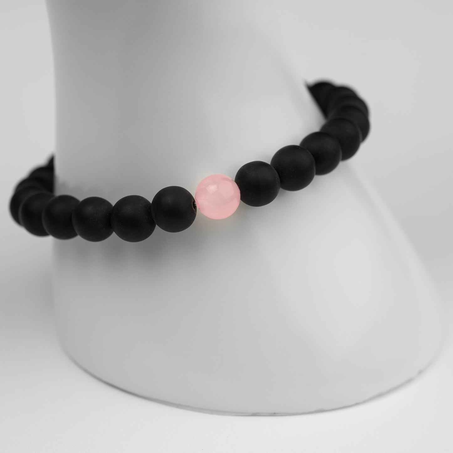 Partner Armband Set Obsidian Rosenquarz 8mm