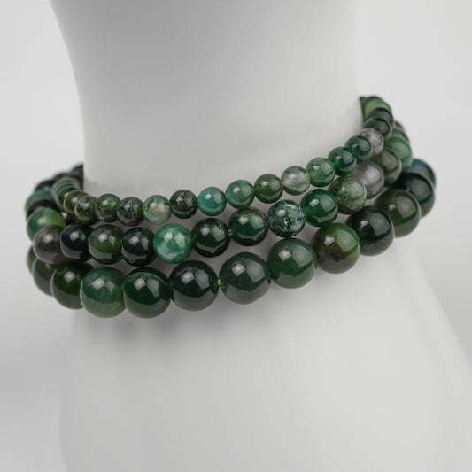 Moos Achat Armband 4/6/8mm