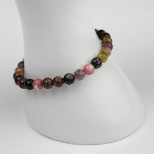 Mehrfarbiger Turmalin mix Armband 6mm A Qualität