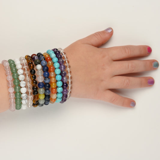 Edelstein Kinder Armbänder verschiedene Sorten Tigerauge Amethyst Sodalith Karneol