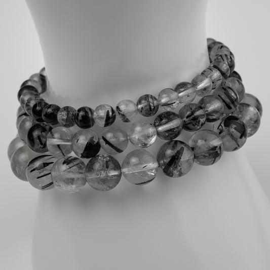 Bergkristall Turmalin A+ Armband 6/8/10mm