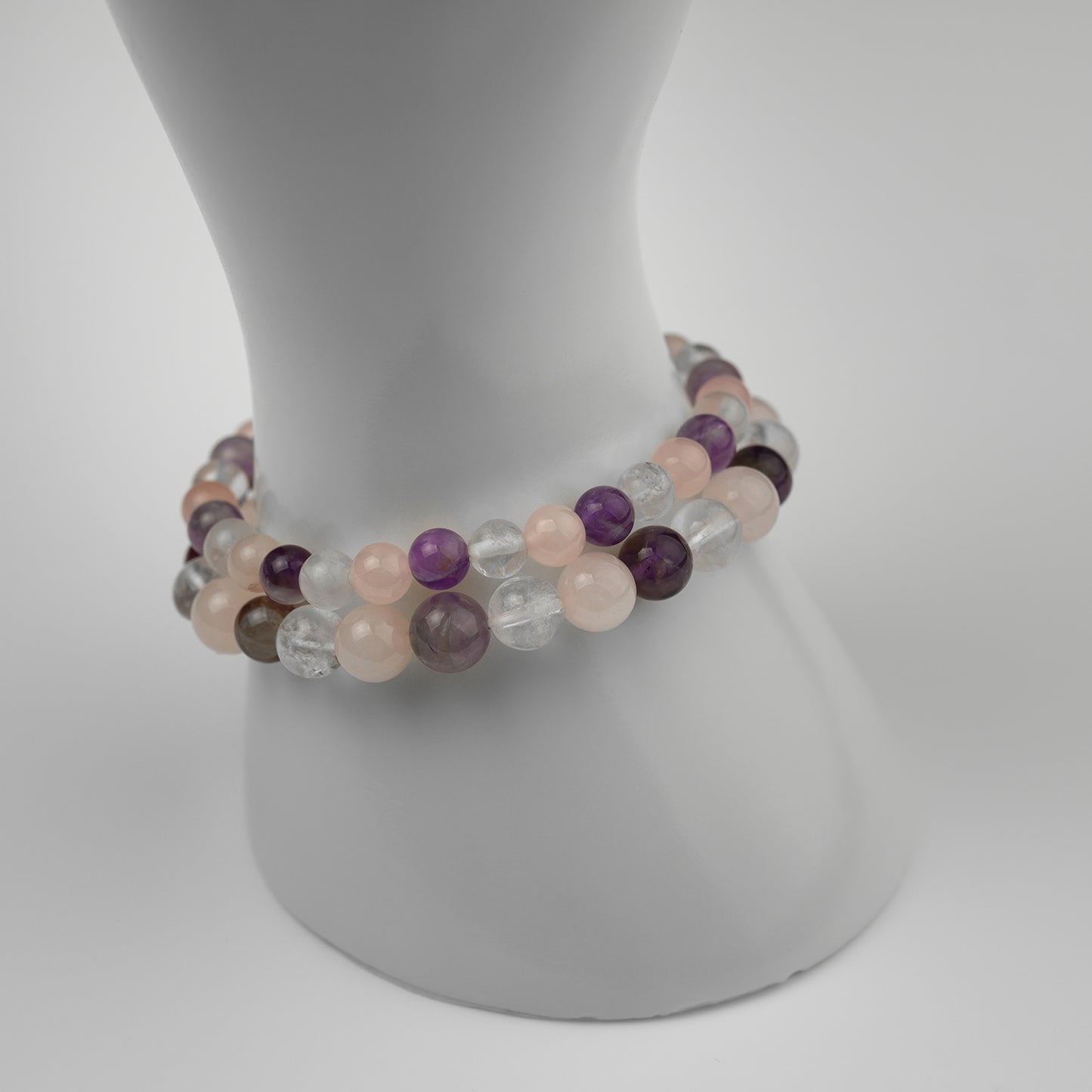 Rosenquarz Bergkristall Amethyst Armband 6/8mm