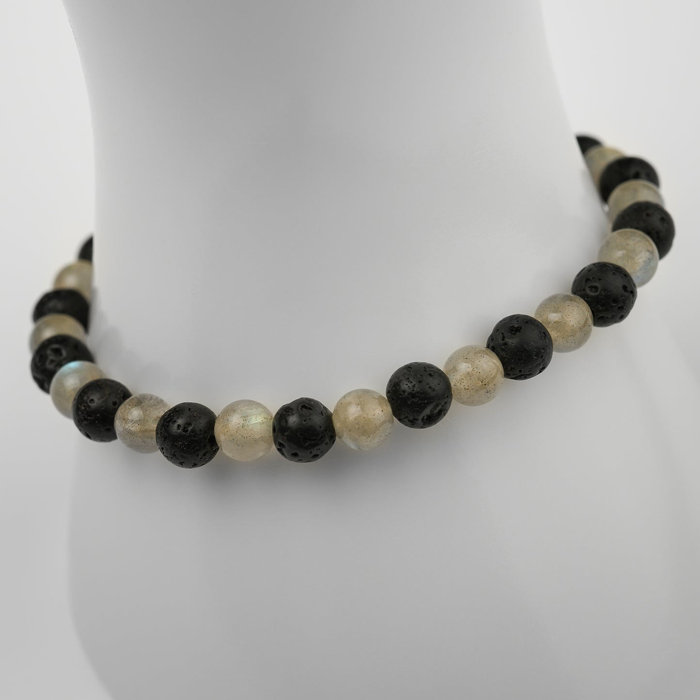 Labradorit hell Lava Armband 6mm