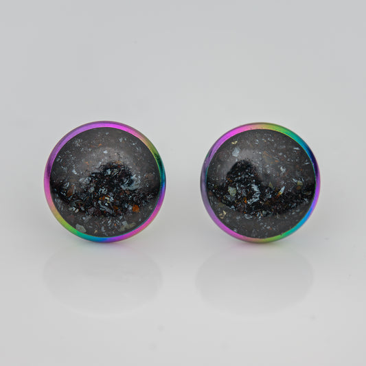 Elba Hämatit Ohrstecker 10mm Edelstahl bunt