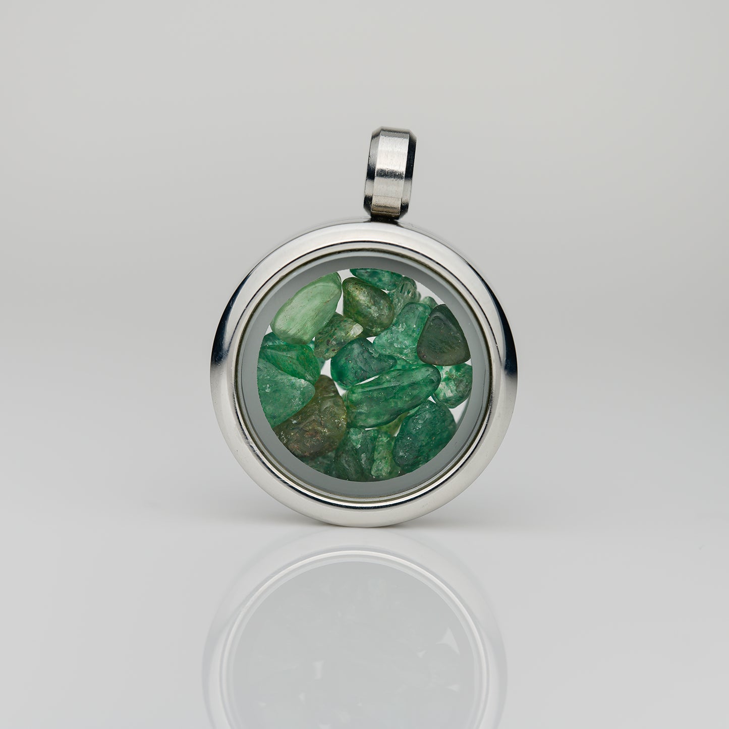 Glasmedaillon Aventurin getrommelt