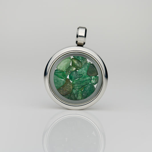 Glasmedaillon Aventurin getrommelt