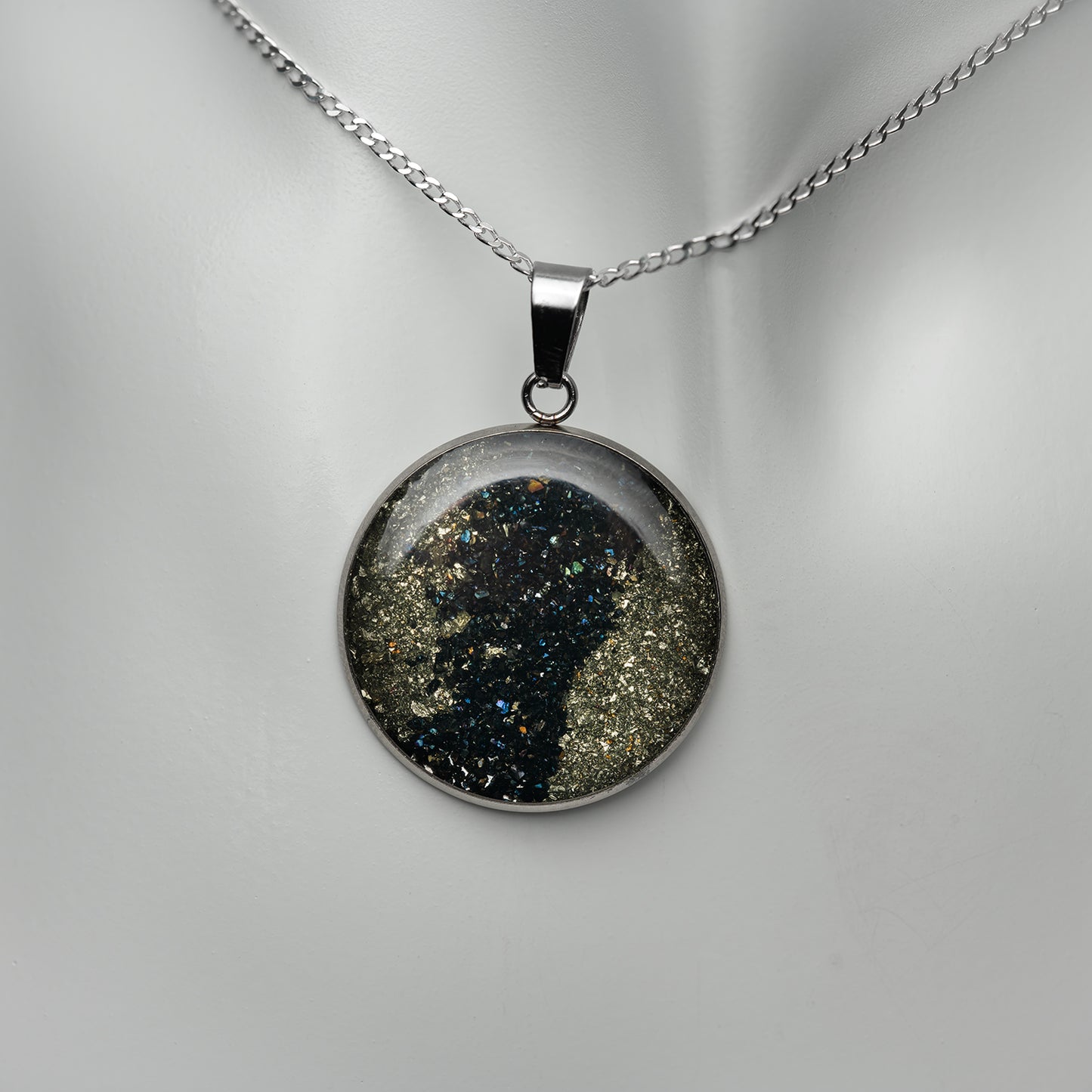 Siliziumcarbid mit Chalkopyrit Anhänger 25mm