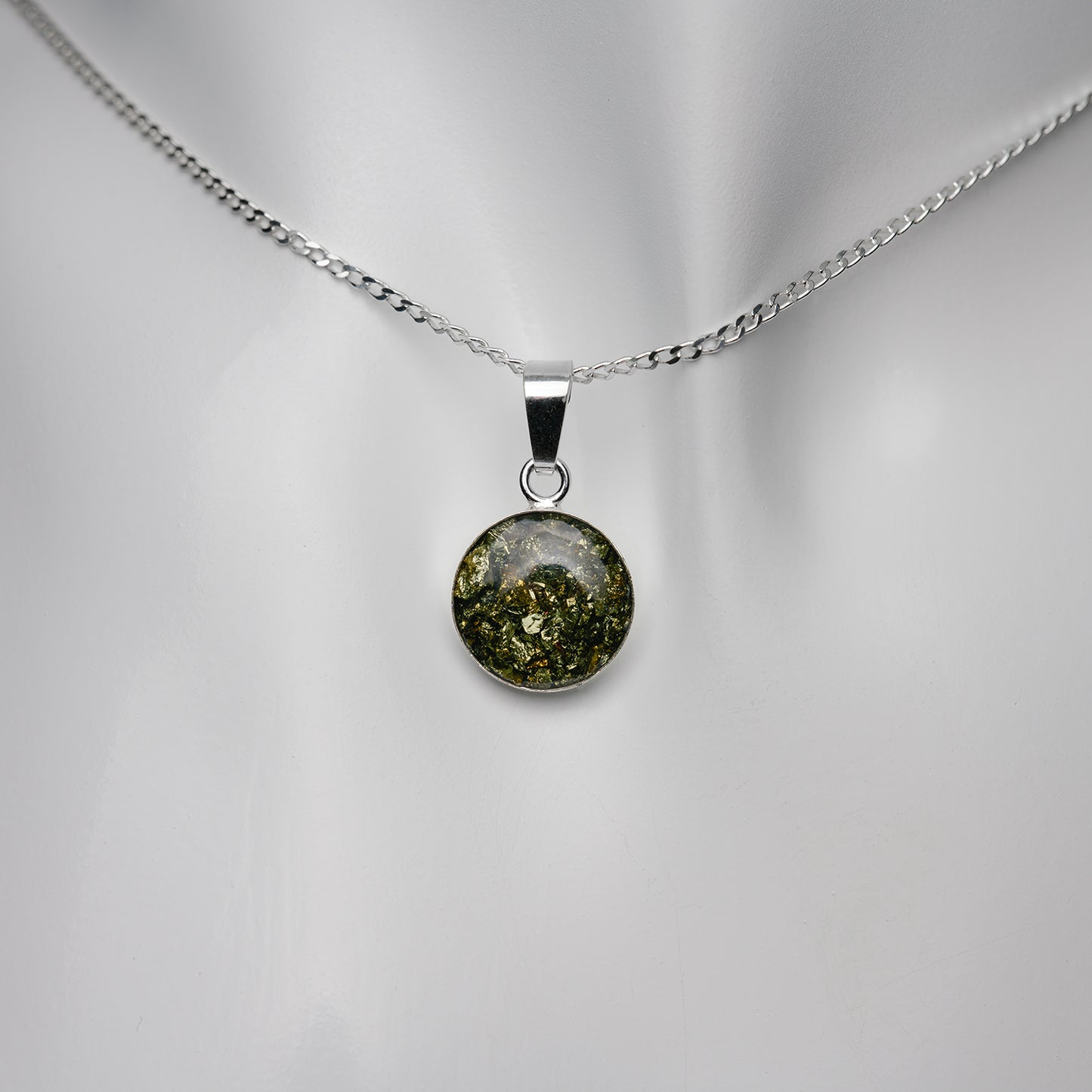 Chalkopyrit Anhänger 12mm 925er Sterlingsilber