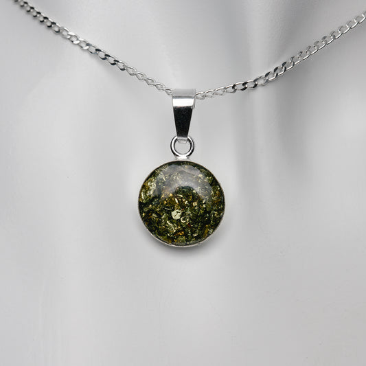 Chalkopyrit Anhänger 12mm 925er Sterlingsilber