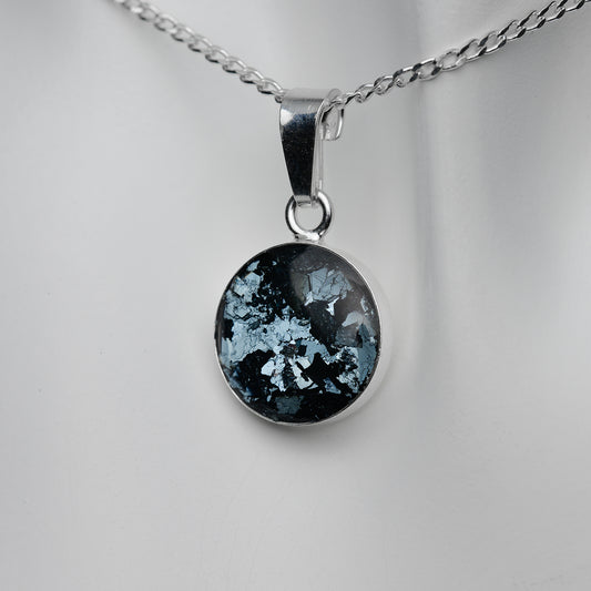 Medaillon 925er Sterlingsilber 12mm mit Eifel Hämatit