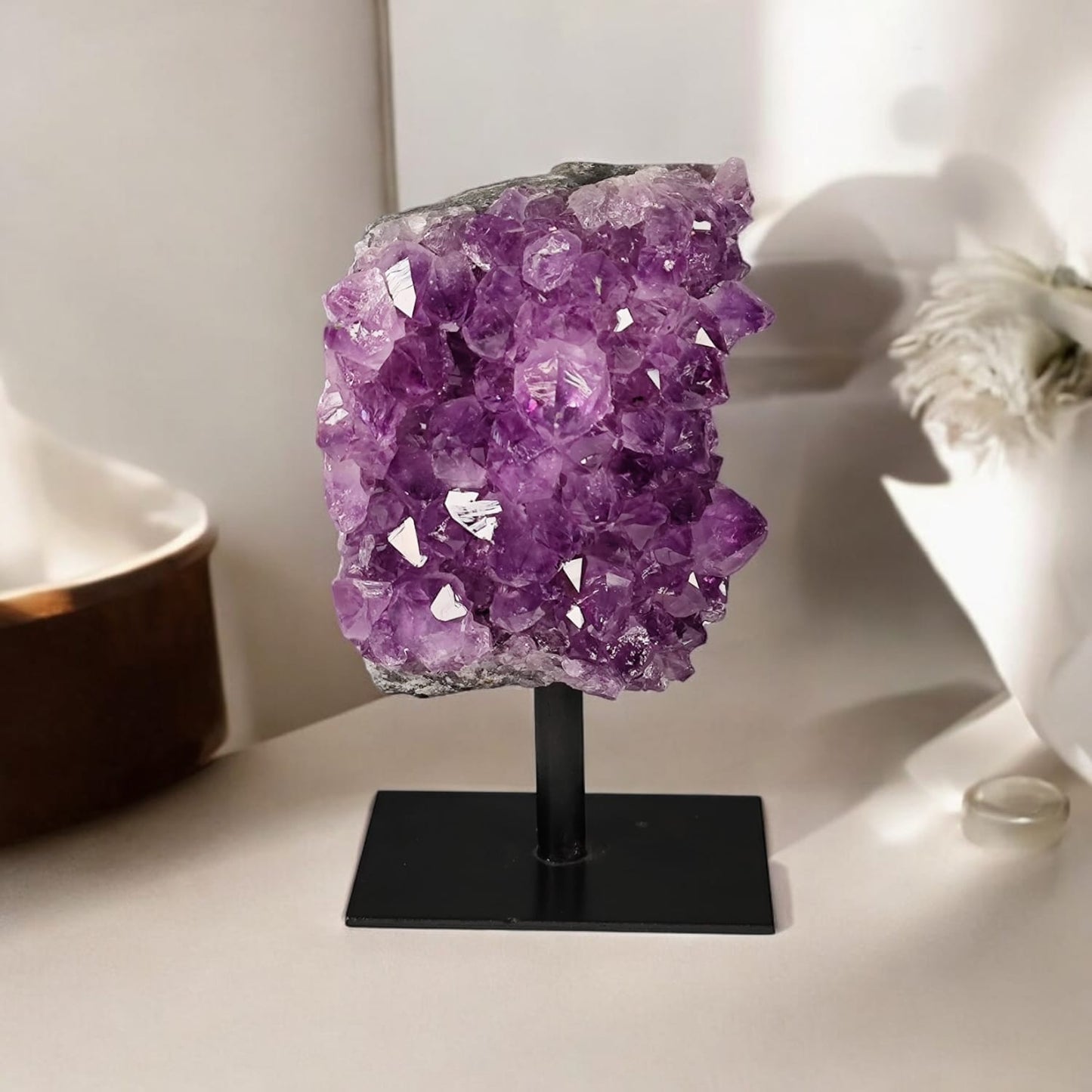 Amethyst auf Metallständer