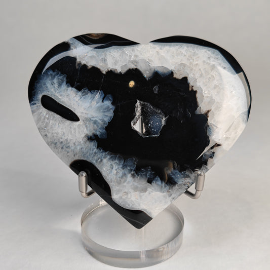 Black Achat Quarz Herz