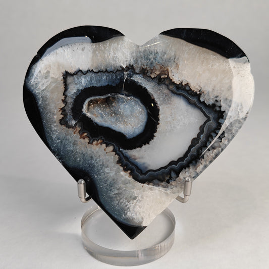 Black Achat Quarz Herz