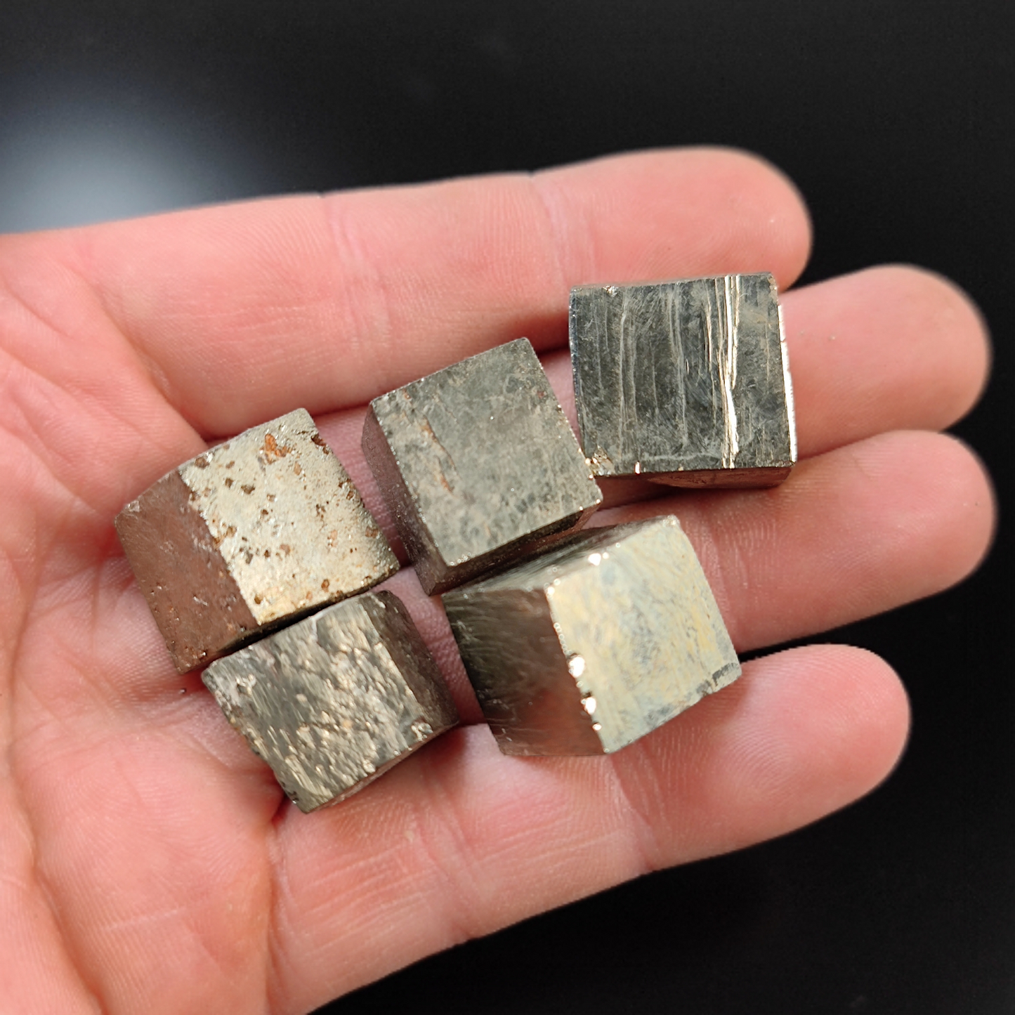 5er Set Pyrit Würfel Navajun Spanien