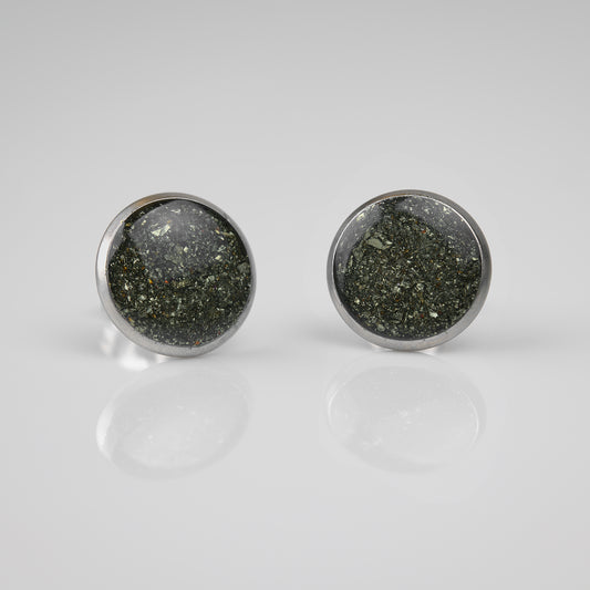 Chalkopyrit Ohrstecker 10mm Edelstahl