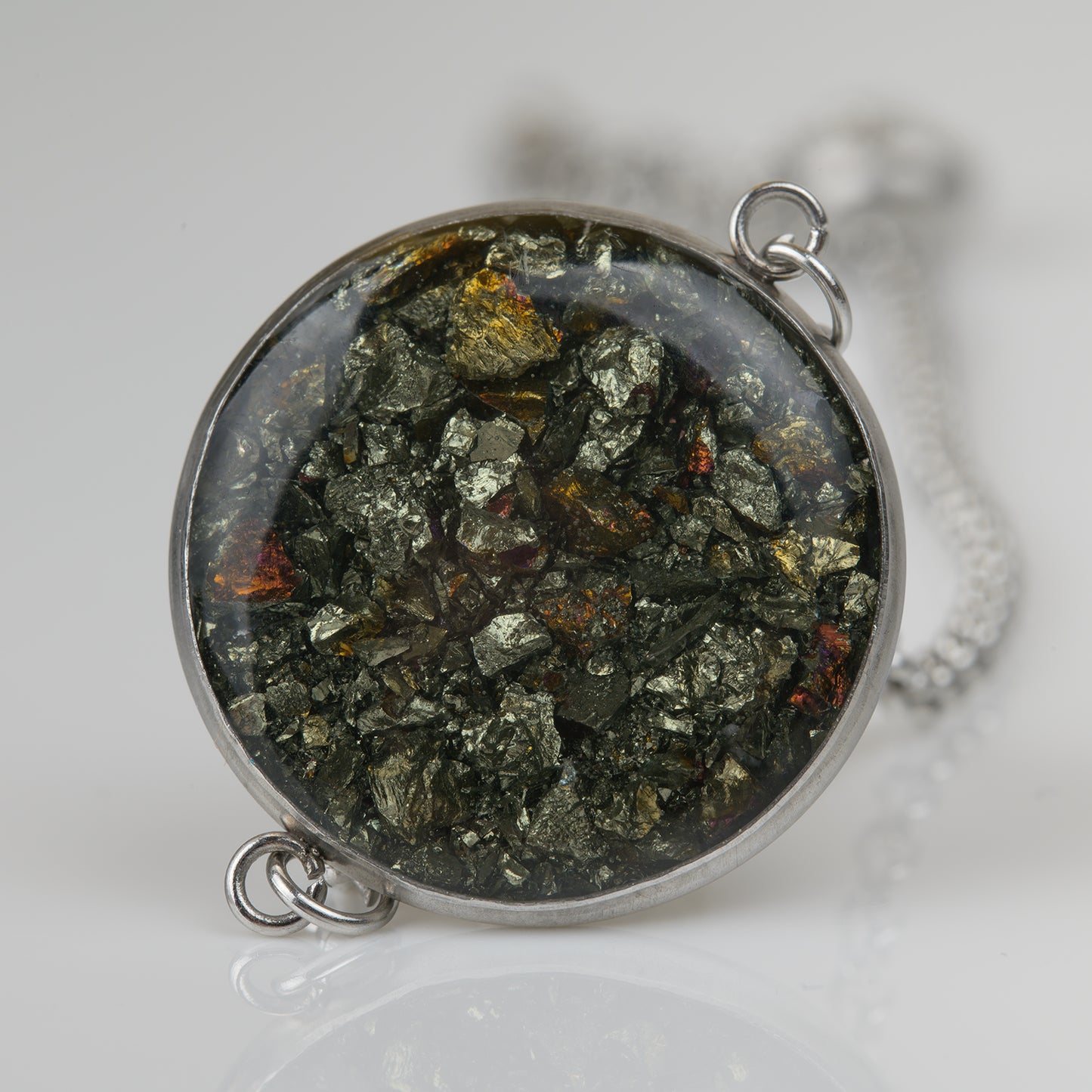 Chalkopyrit Armband Edelstahl mit Ziehverschluss