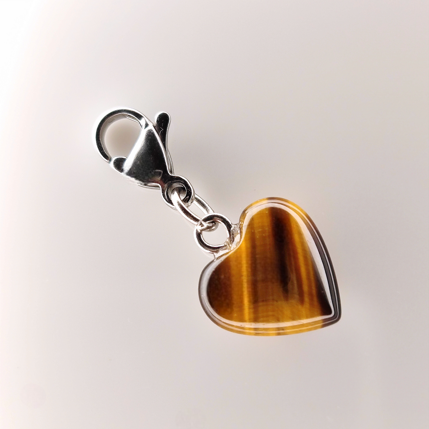 Tigerauge Herz Charm Wechselanhänger