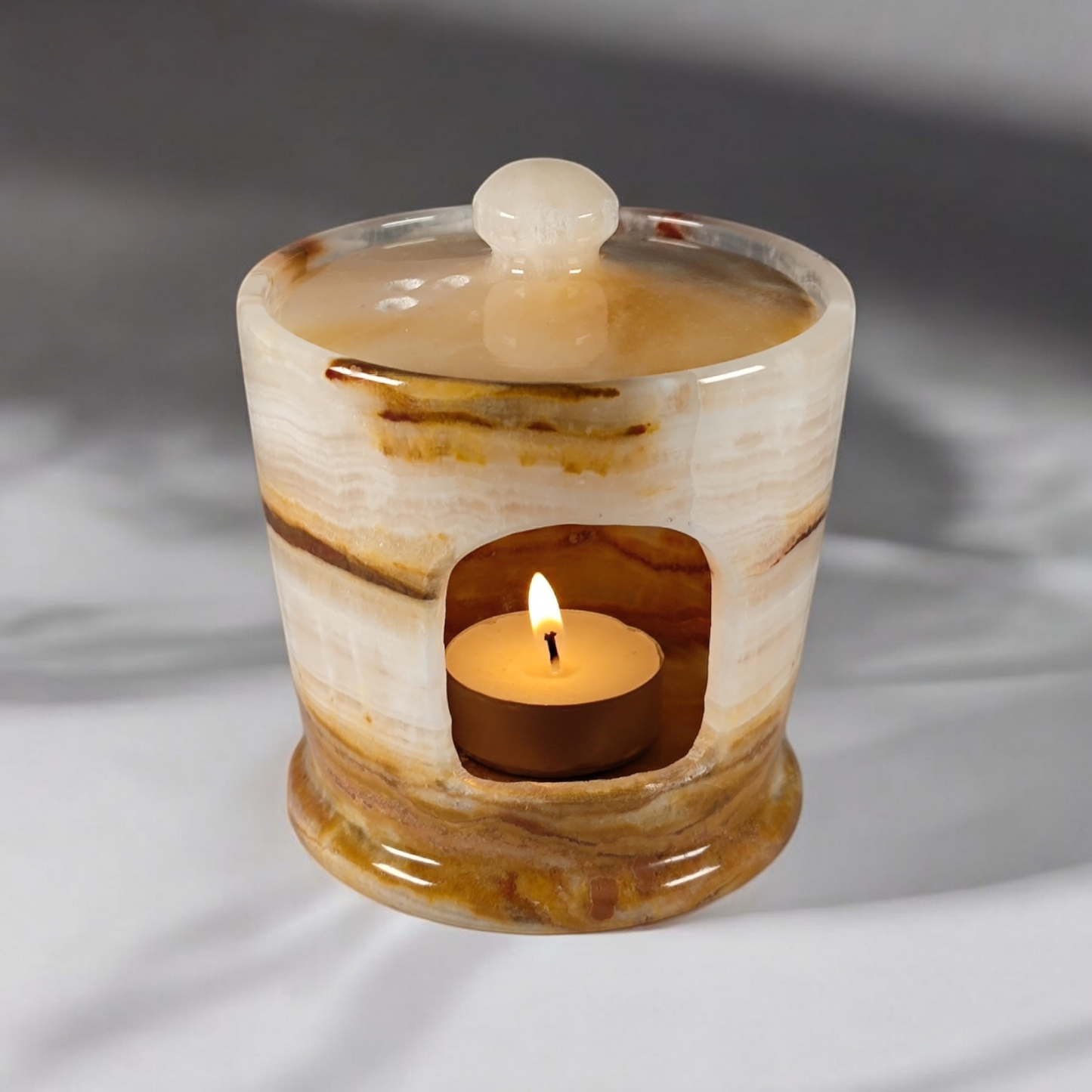 Mehrfarbiges Onyx Marmor Teelicht