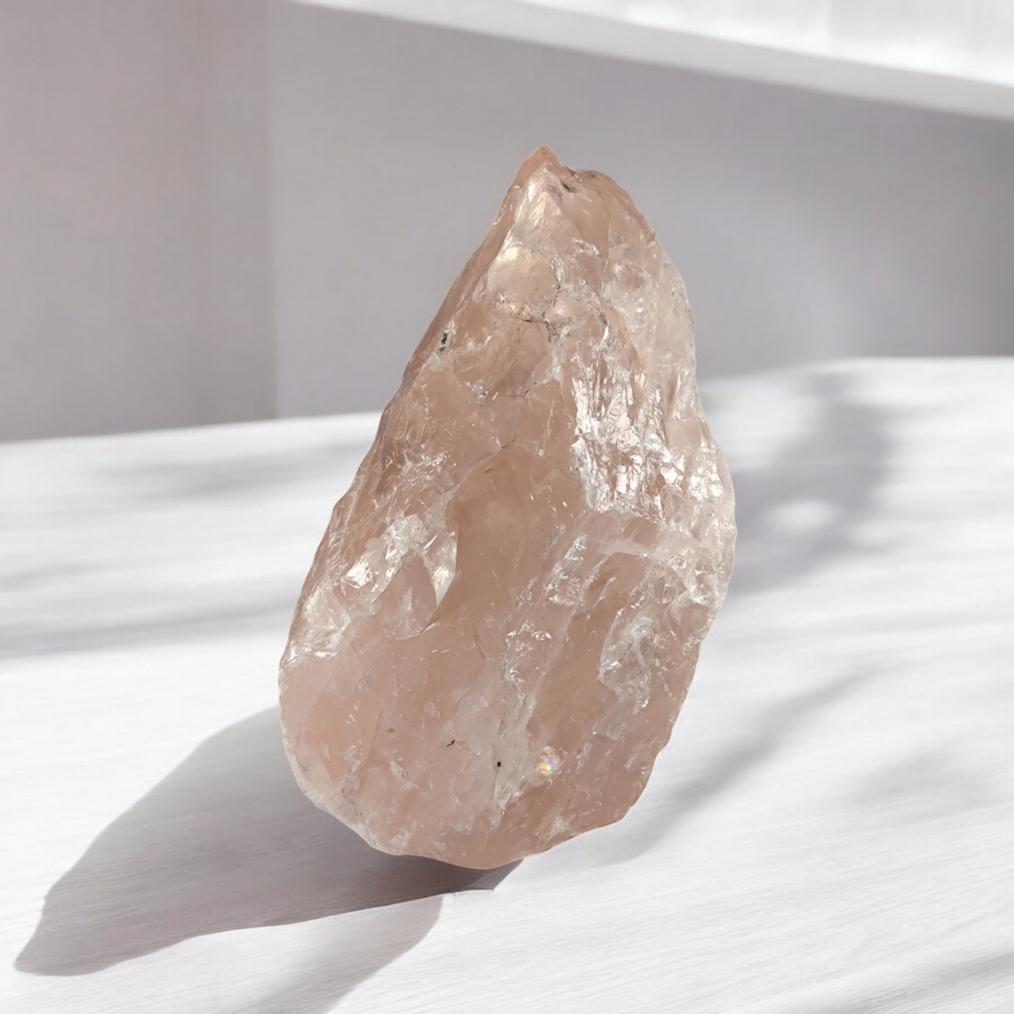 Rosenquarz Rohstein Einzelstück