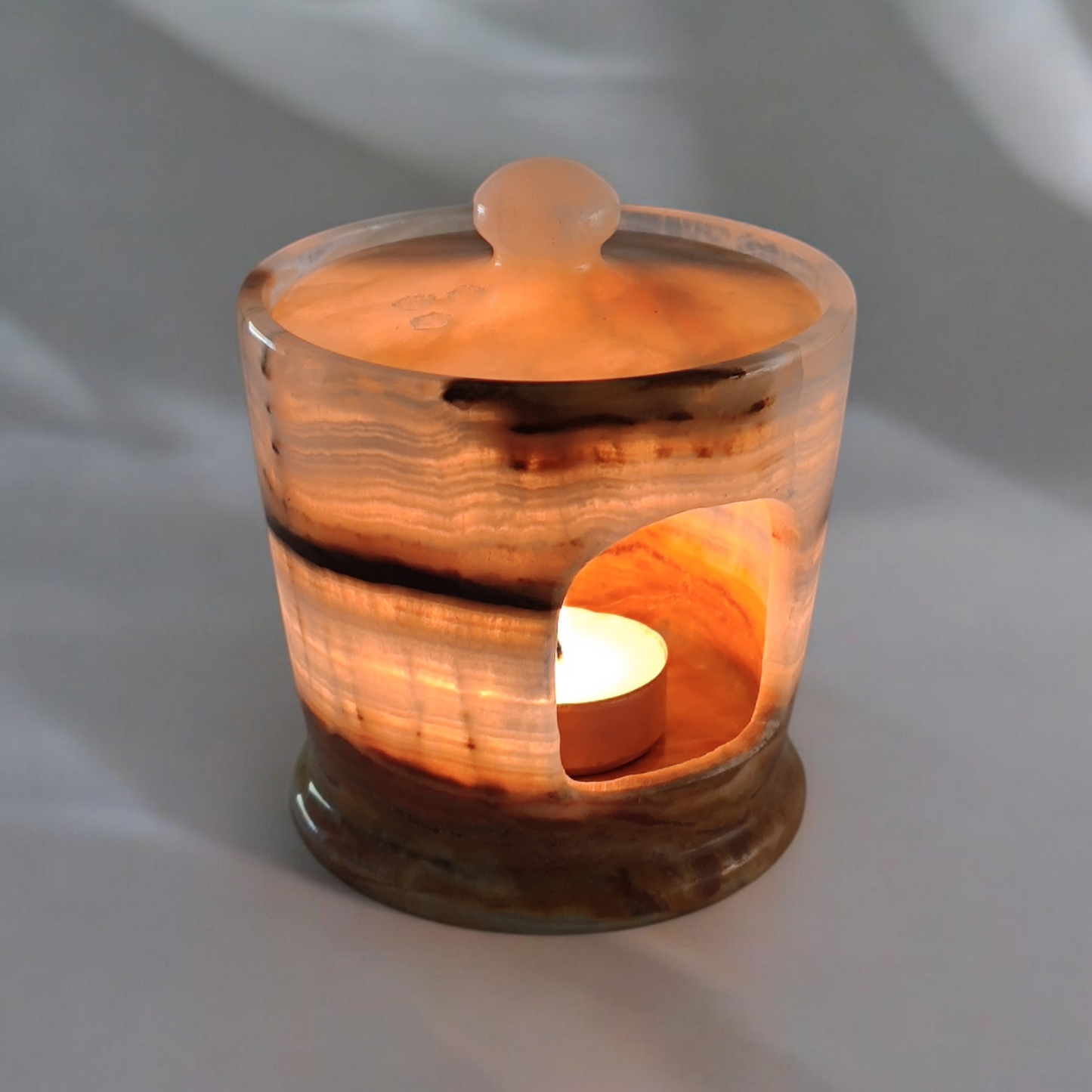 Mehrfarbiges Onyx Marmor Teelicht