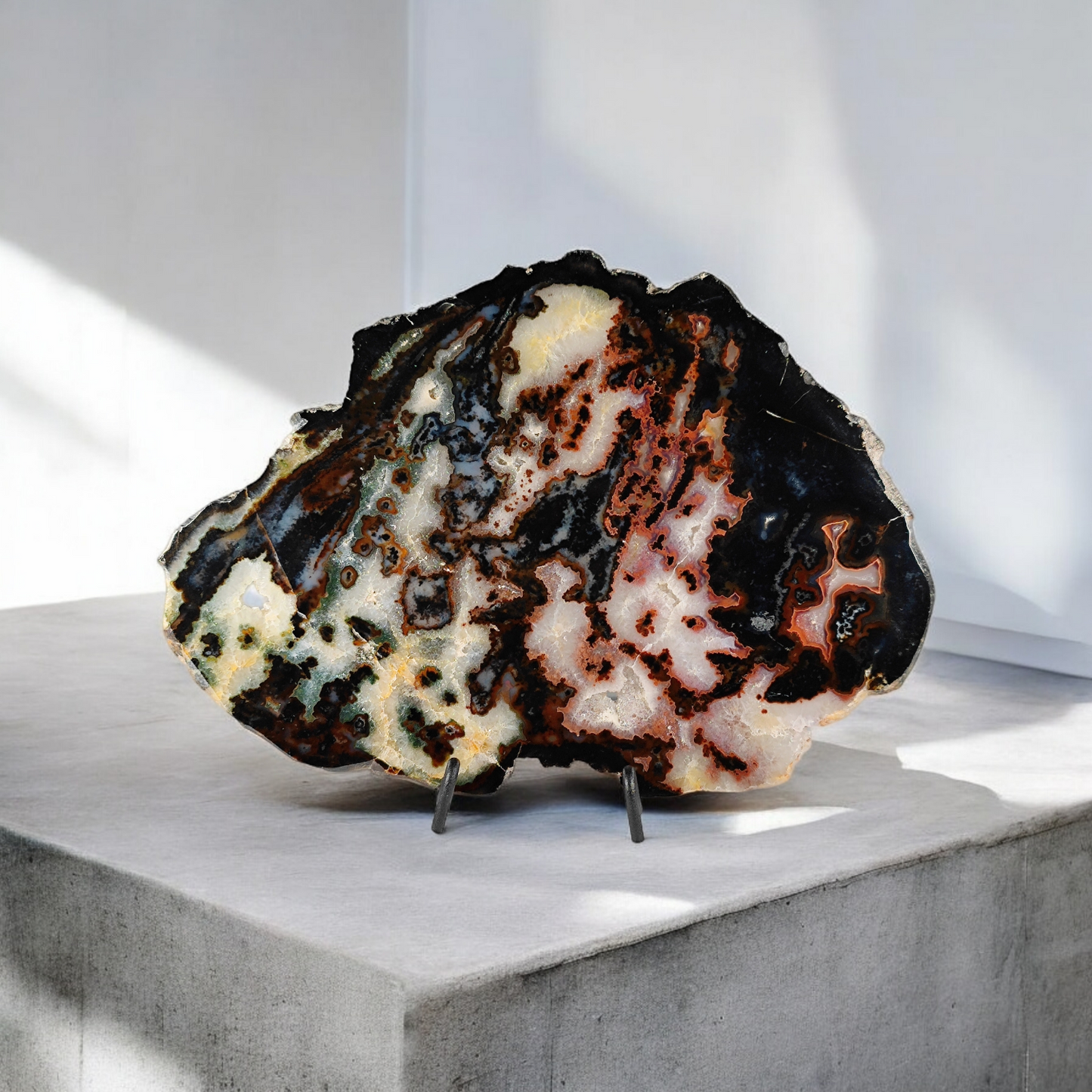 Achat Scheibe auf Metallständer