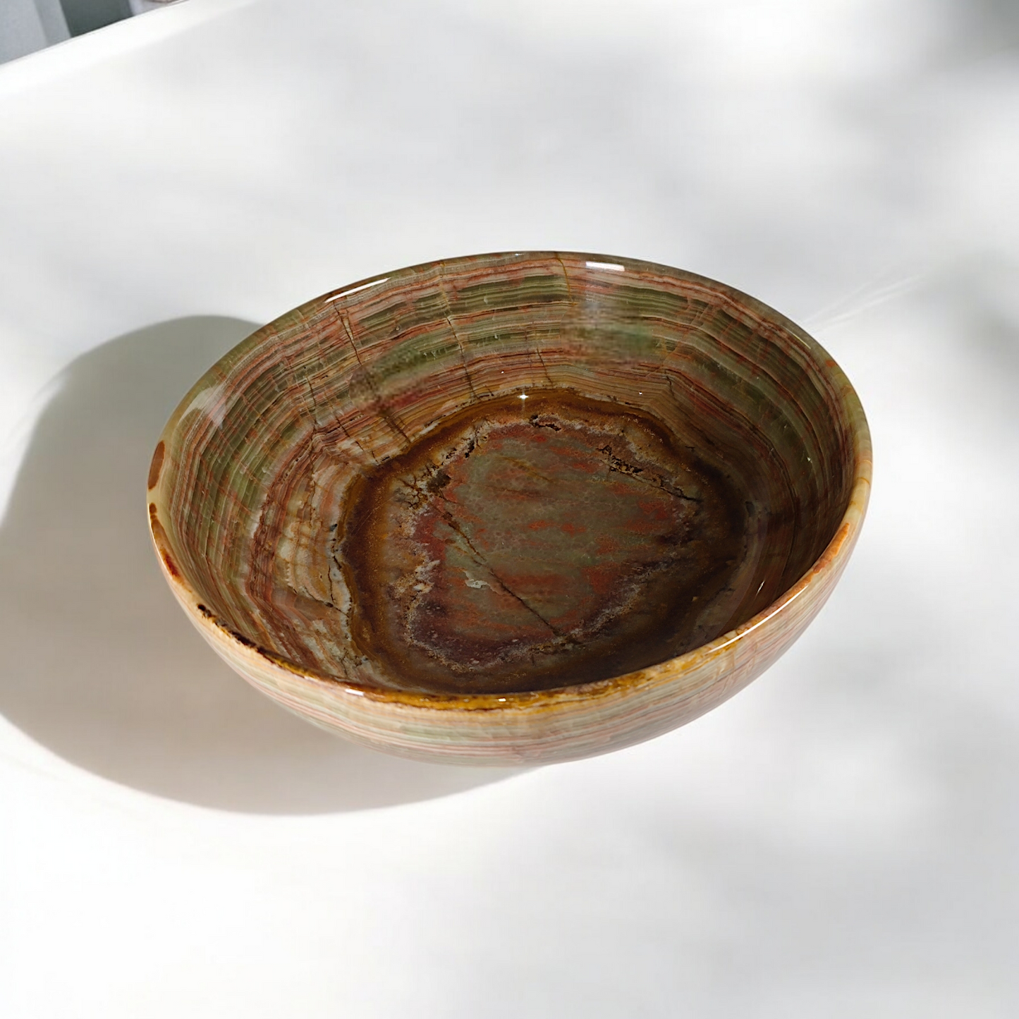 Mehrfarbige Onyx Marmor Schale Einzelstück