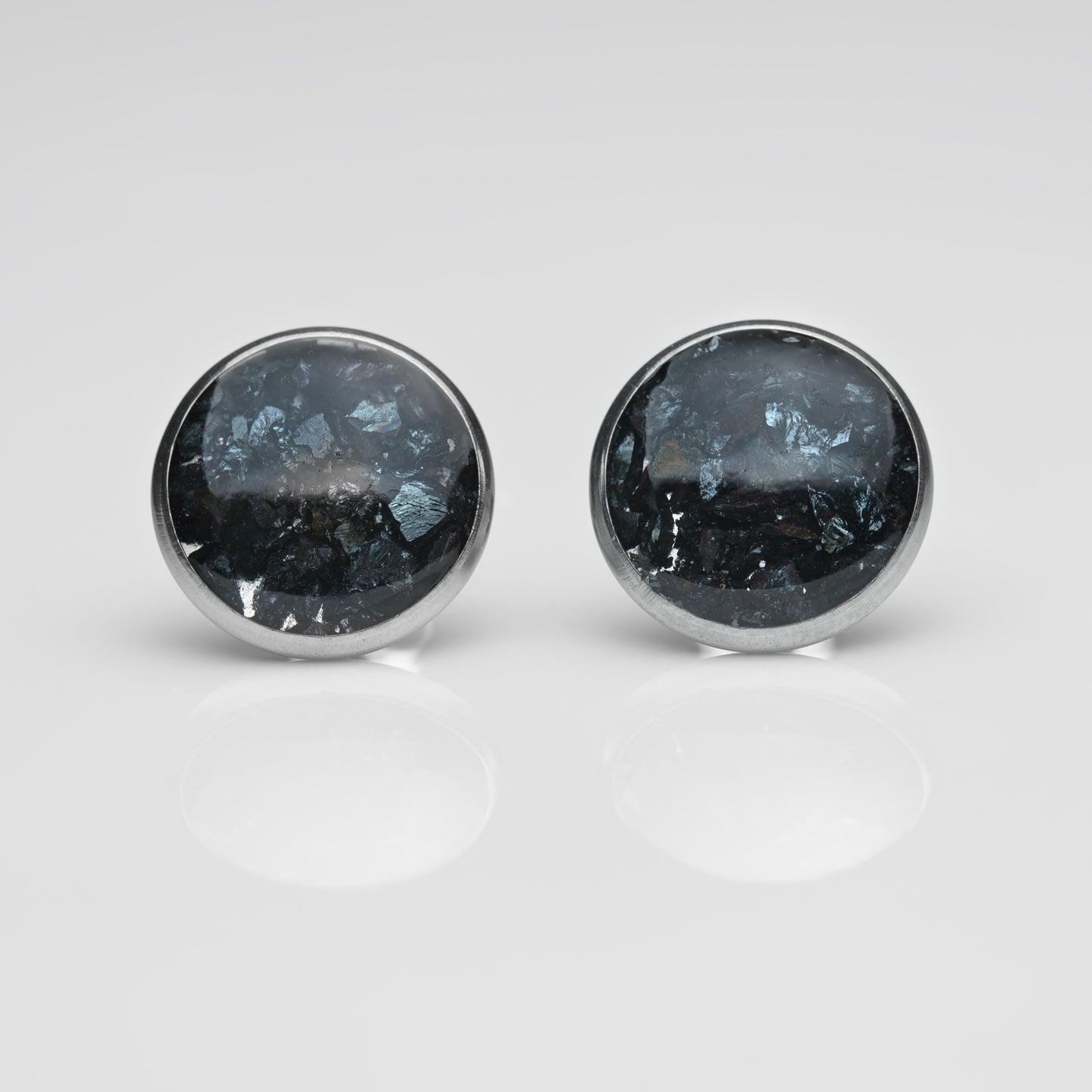 Elba Hämatit Ohrstecker 12mm Edelstahl