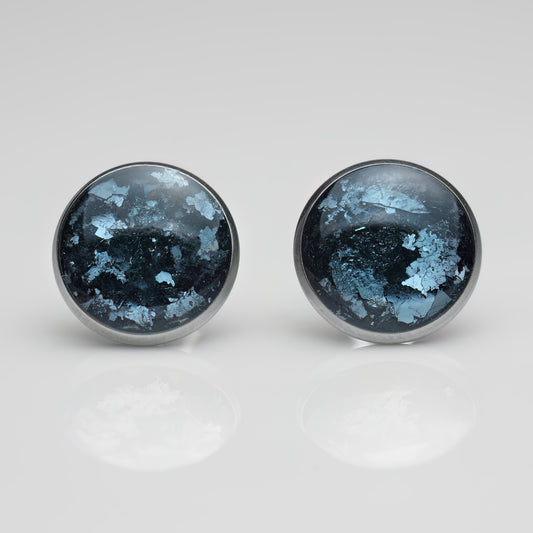 Eifel Hämatit Ohrstecker 12mm Edelstahl