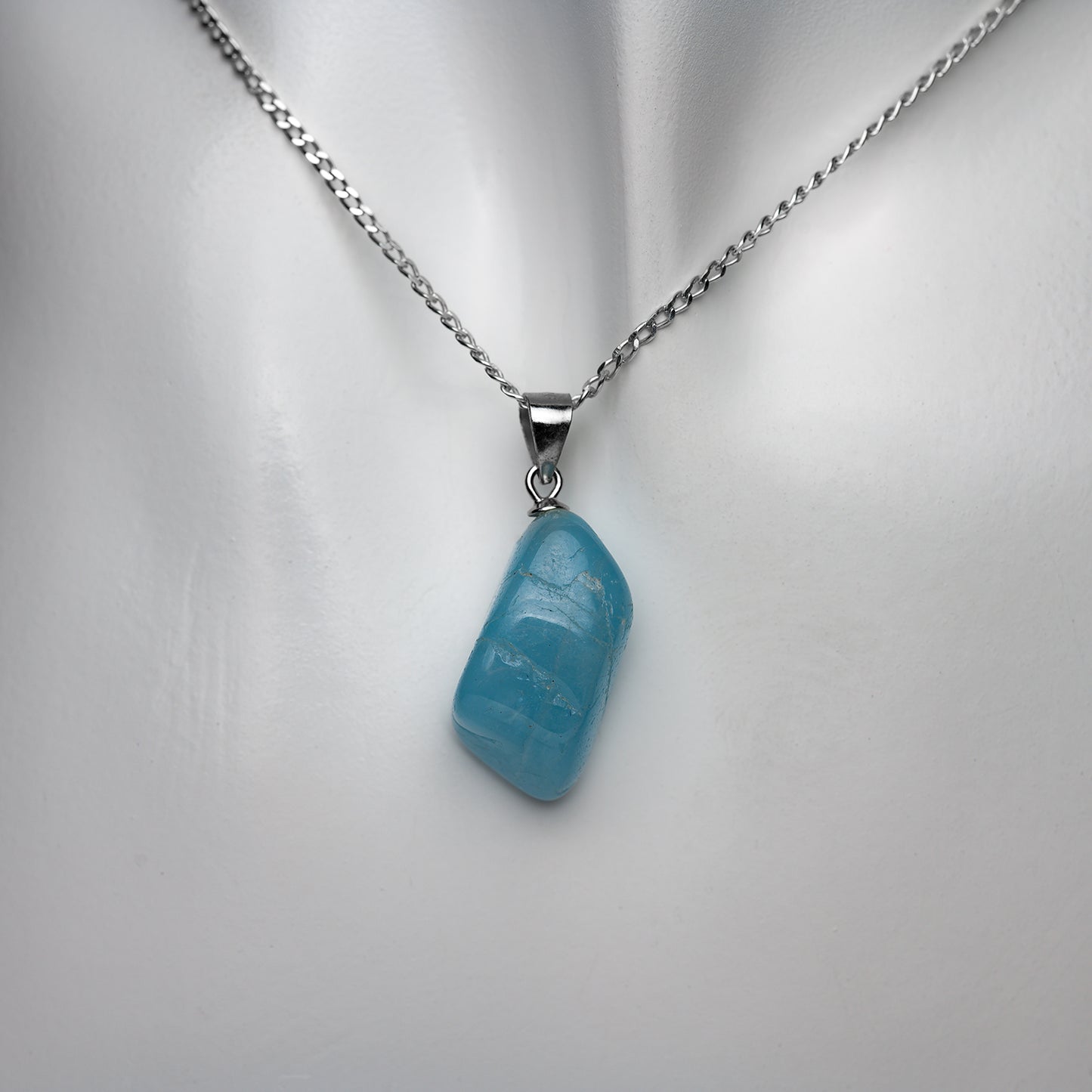 Aquamarin Anhänger mit 925 Silber Stiftöse