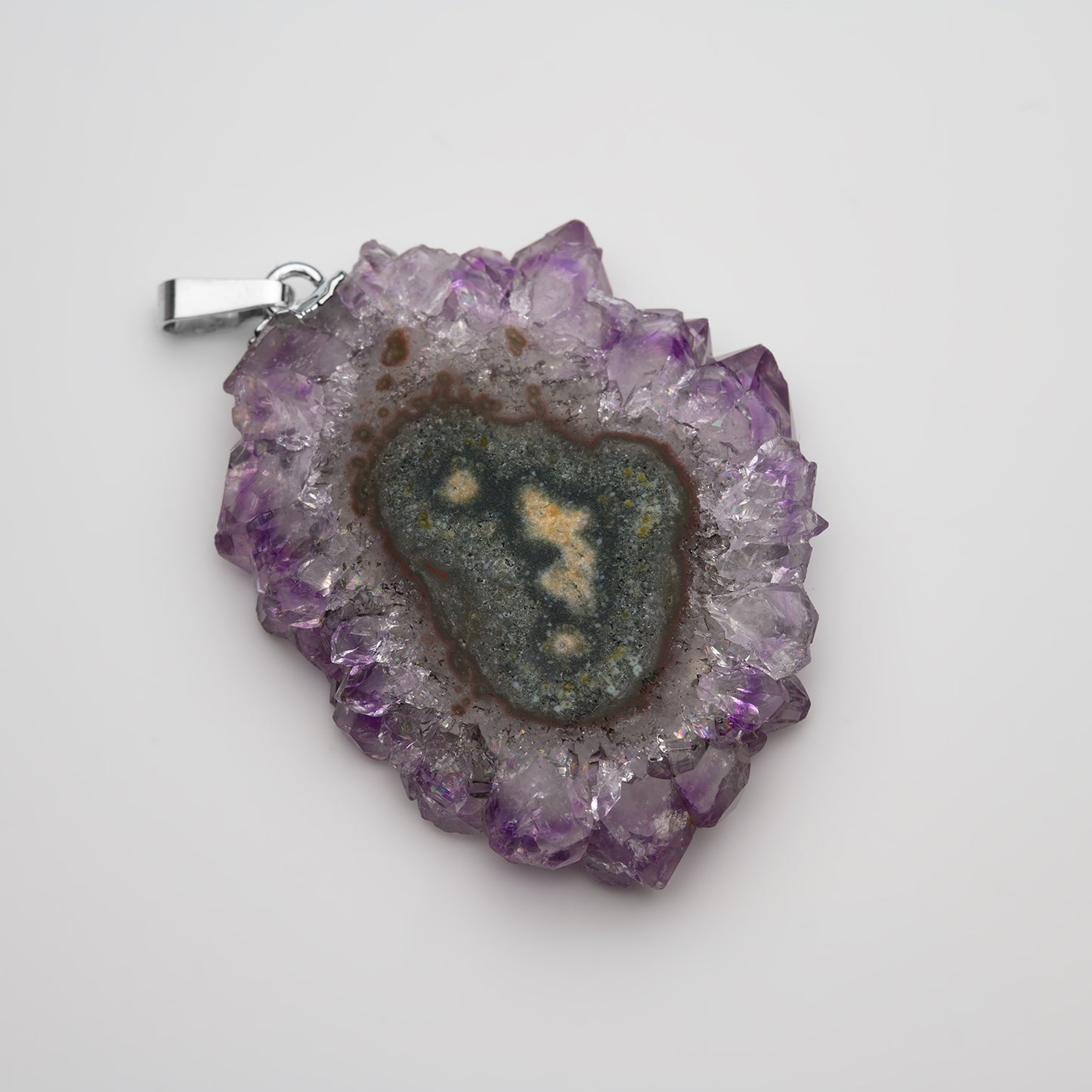 Amethyst Stalaktit Scheibe Anhänger