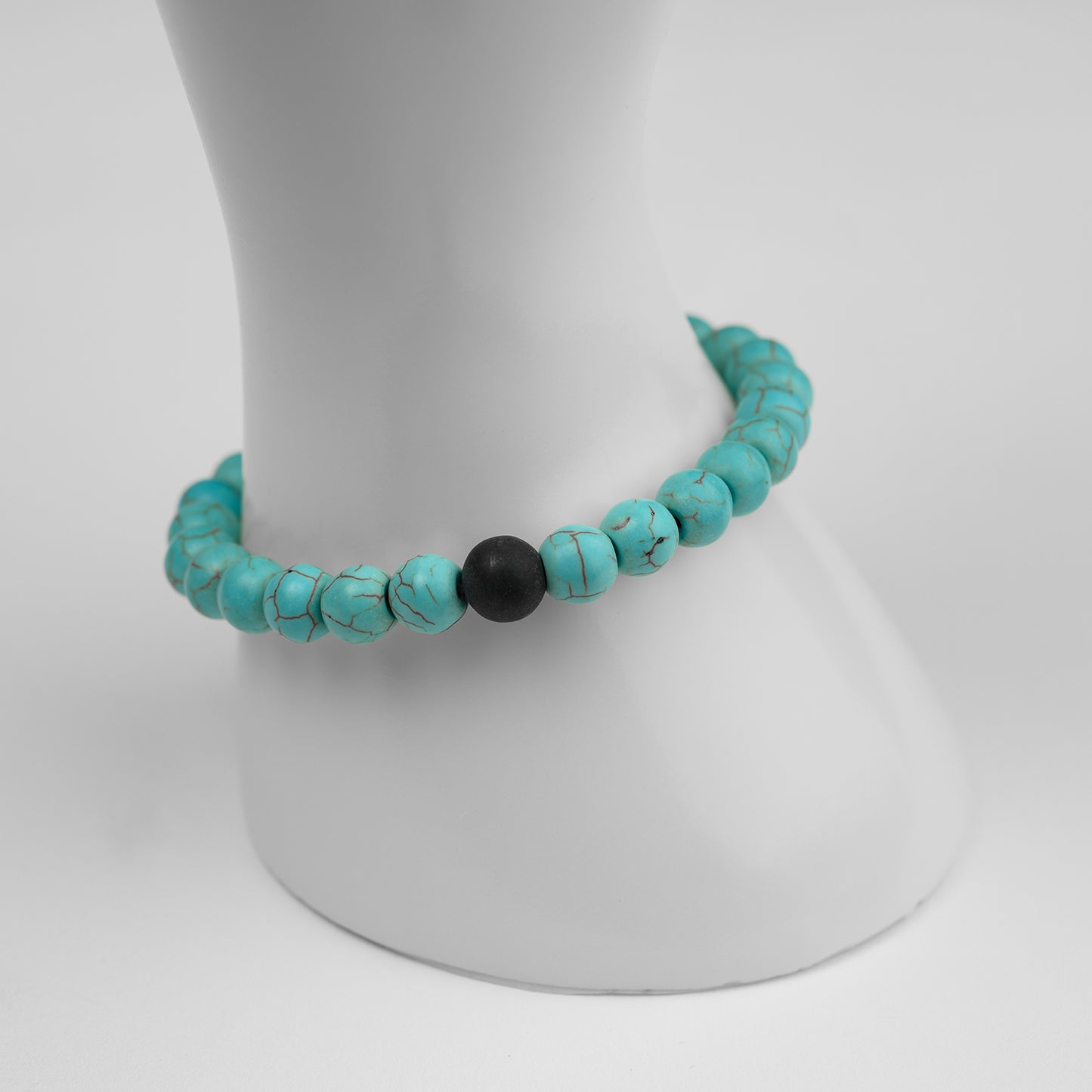 Partner Armband Set Obsidian Howlith Türkis 8mm