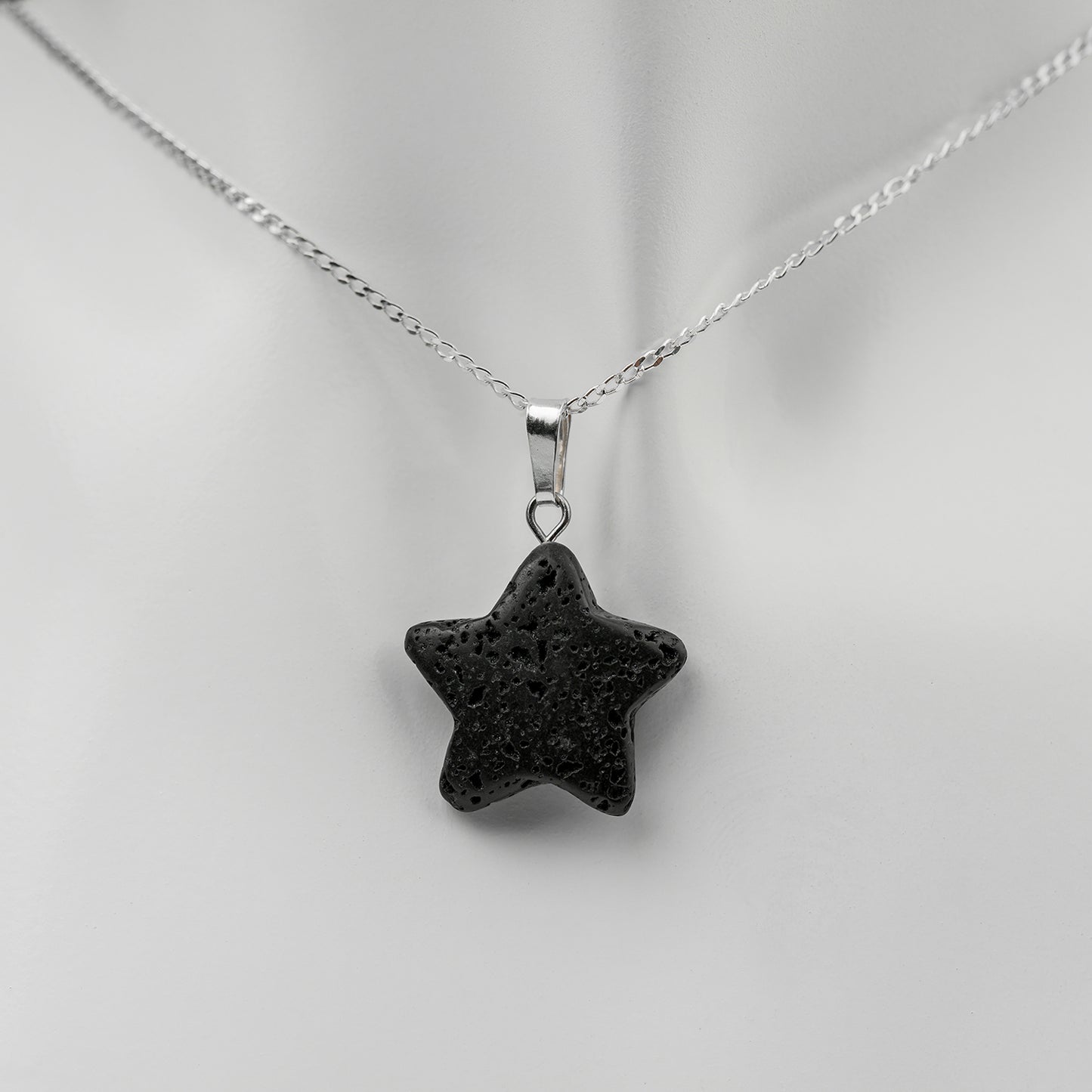 Lava Stern mit 925er Sterlingsilber Panzerkette