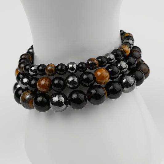 Tigerauge Hämatit Obsidian Armband 6/8/10mm