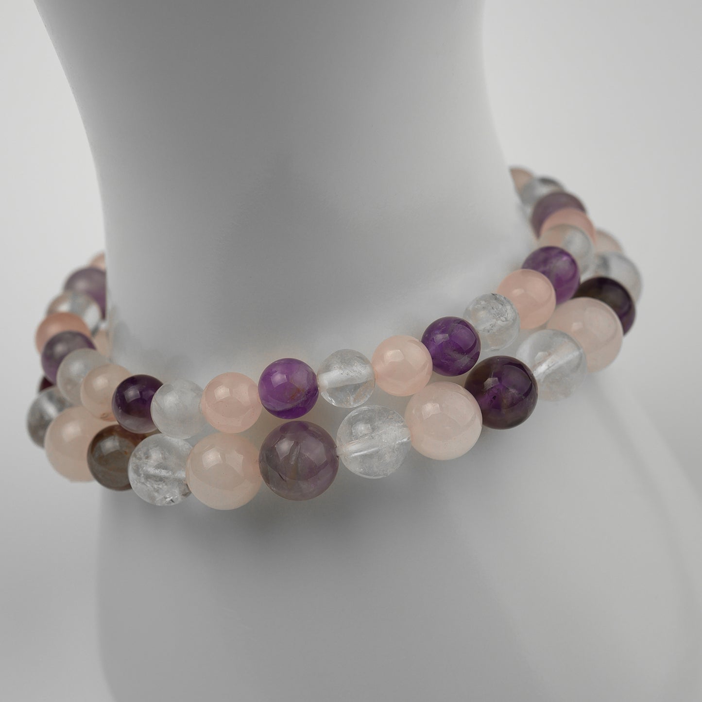 Rosenquarz Bergkristall Amethyst Armband 6/8mm