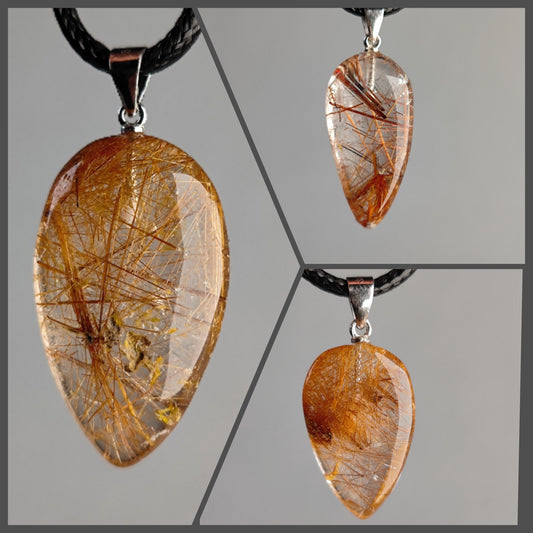 Verschiedene Rutilquarz Anhänger 925