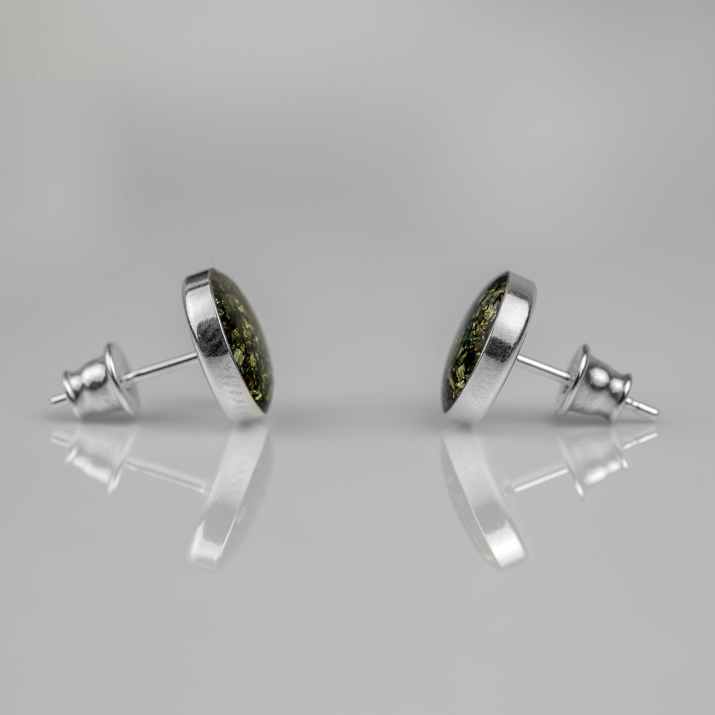 Chalkopyrit 925 Sterlingsilber Ohrstecker 10mm