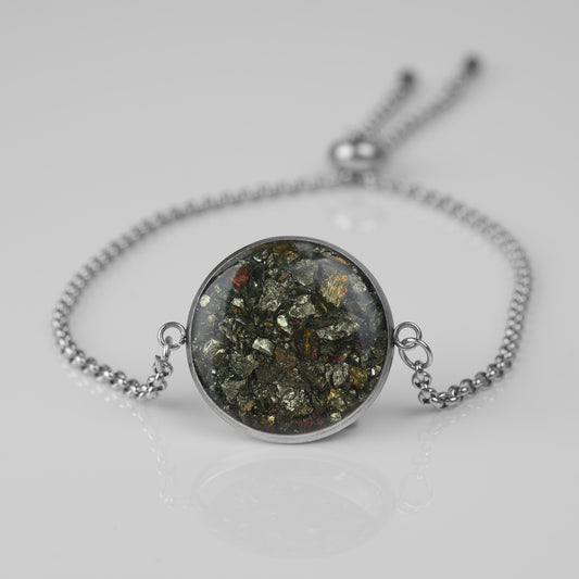 Chalkopyrit Armband Edelstahl mit Ziehverschluss