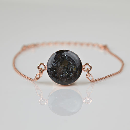 Elba Hämatit 925 Sterlingsilber 18K Rosegold Armband