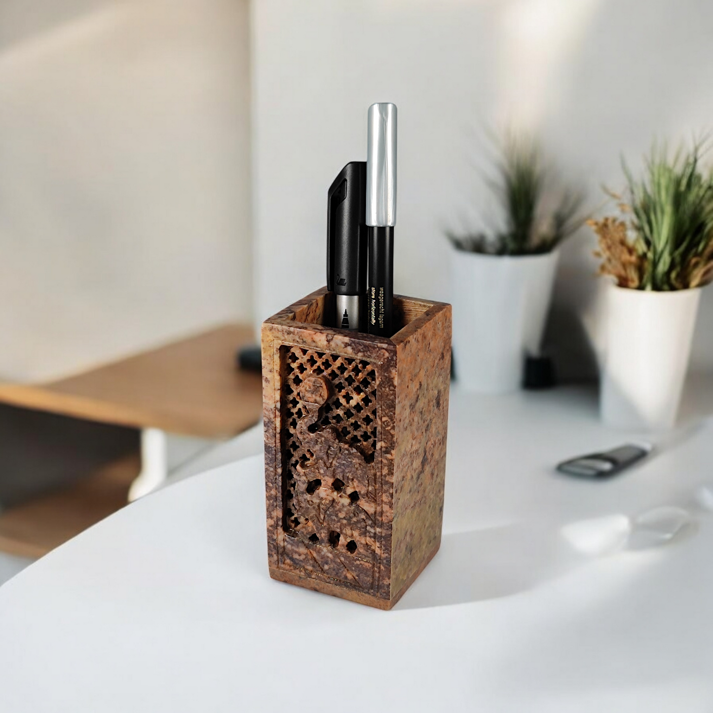 Speckstein Stifthalter