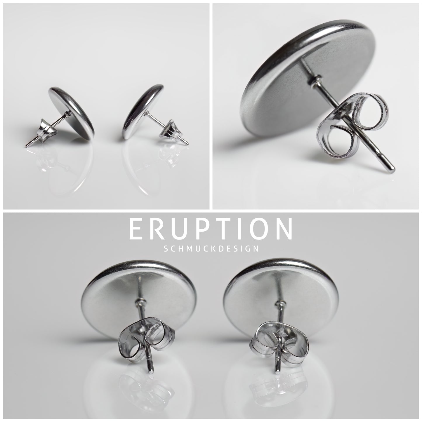 Chalkopyrit Hämatit Ohrstecker 12mm Edelstahl